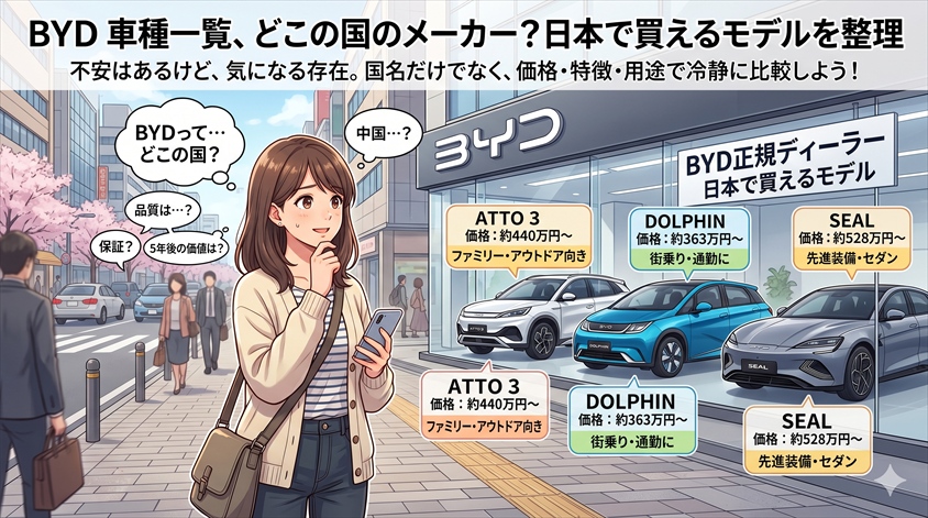 BYD車種一覧、どこの国のメーカー?日本で買えるモデルを整理