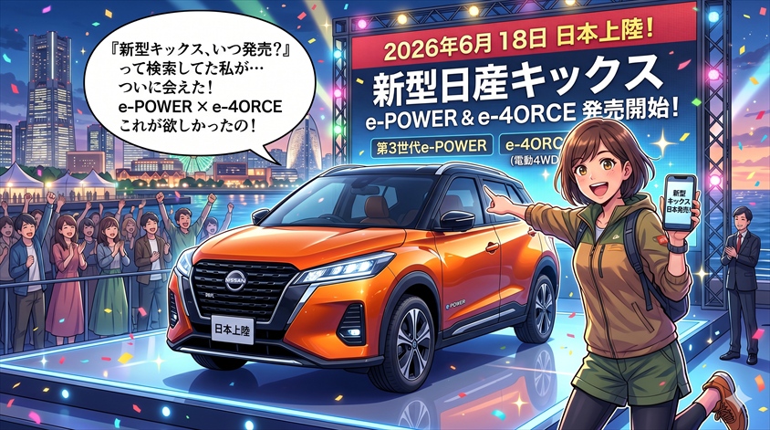 【2026年6月発売】日産キックス新型｜価格・燃費・e-4ORCE全解説