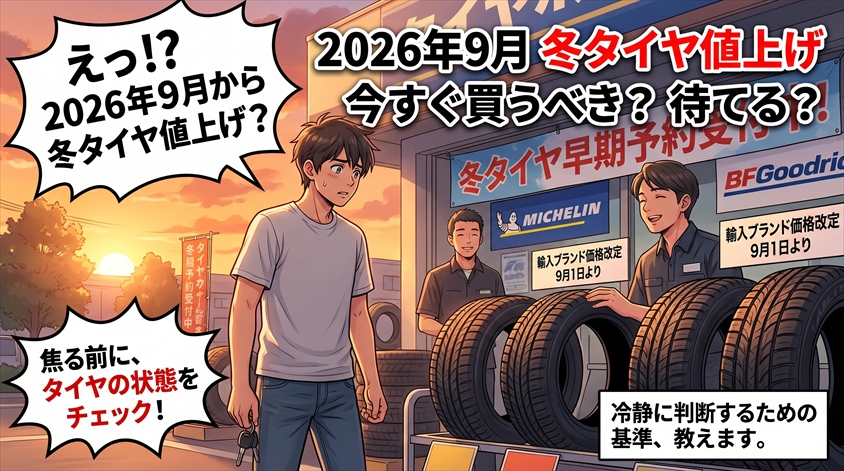 2026年9月の冬タイヤ値上げ、今すぐ買うべき人・待てる人