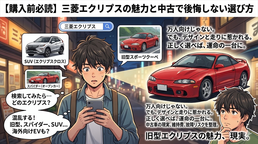 【購入前必読】三菱エクリプスの魅力と中古で後悔しない選び方