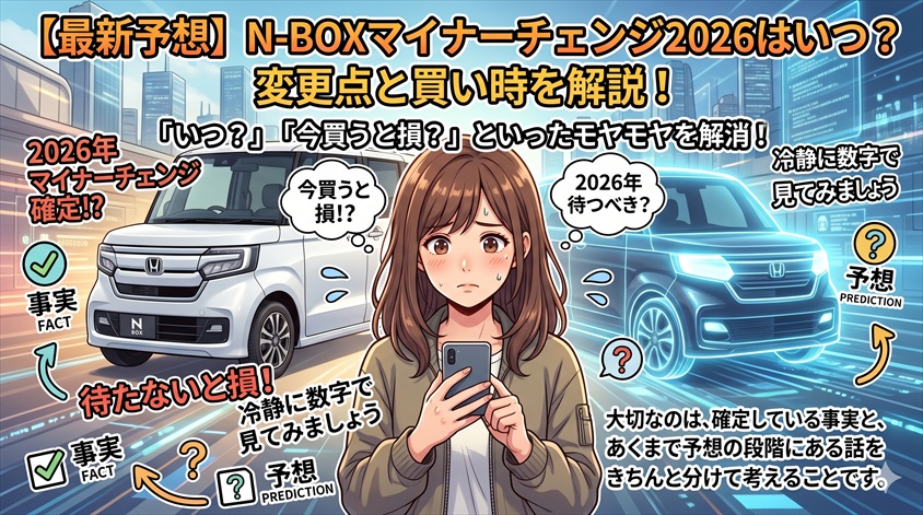 【最新予想】N-BOXマイナーチェンジ2026はいつ?変更点と買い時を解説