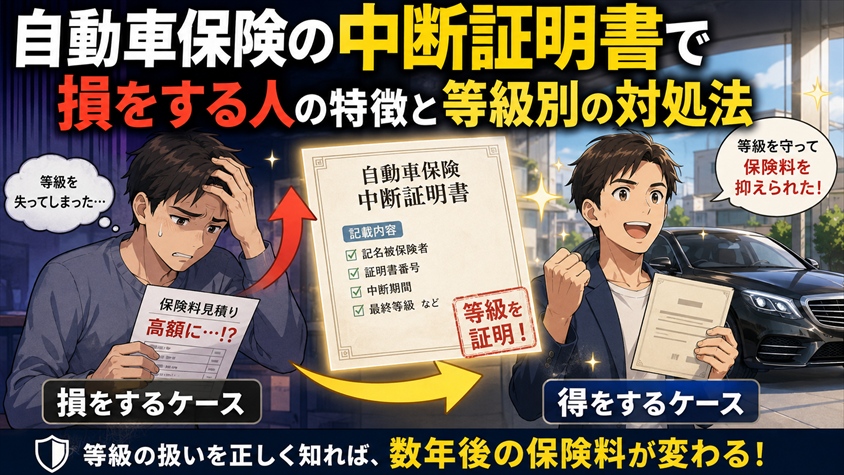 自動車保険の中断証明書で損をする人の特徴と等級別の対処法