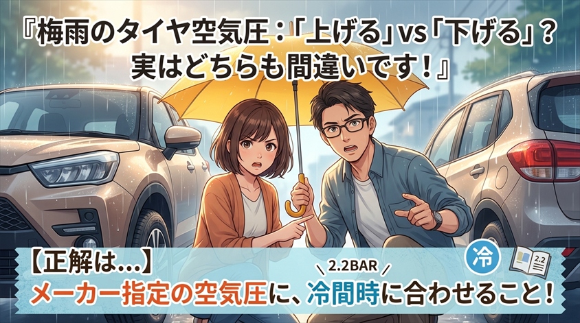 梅雨のタイヤ空気圧「上げる派vs下げる派」どちらも間違いな理由