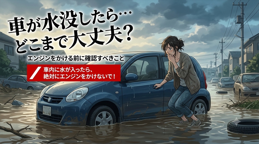 車は水没するとどこまで大丈夫？エンジンをかける前に確認すべきこと