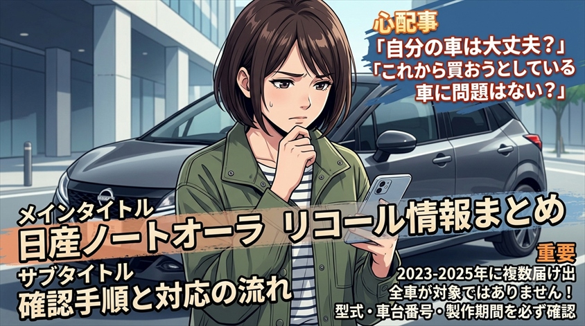 日産ノートオーラのリコール情報まとめ｜確認手順と対応の流れ