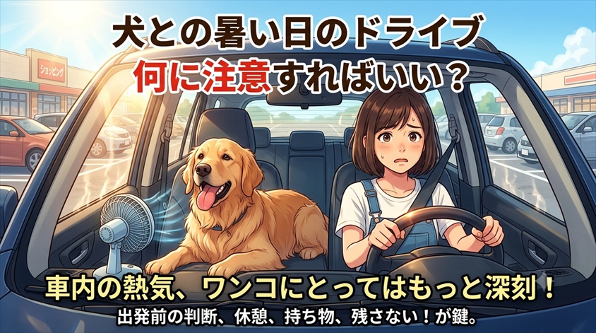 犬との車でのお出かけで暑い日は何に注意？車内・休憩・持ち物