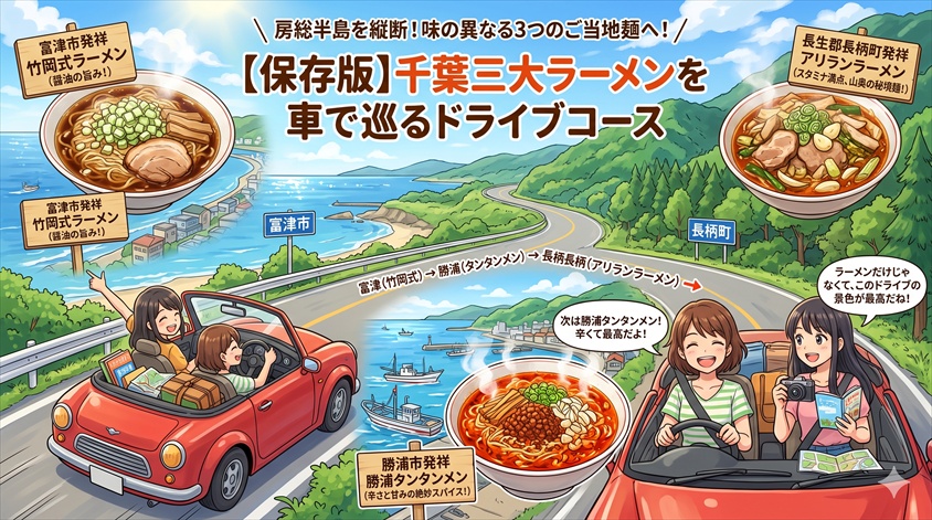 【保存版】千葉三大ラーメンの特徴と車で巡るドライブコース