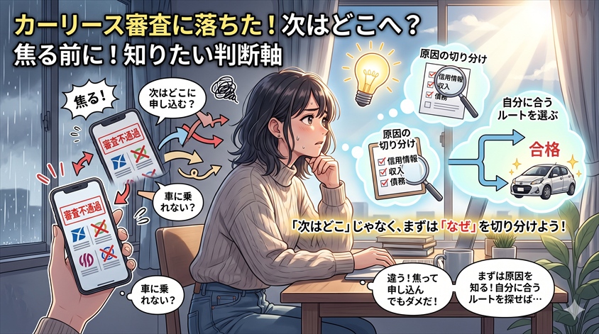 カーリース審査に落ちた後どこなら通る？焦る前に確認したい判断軸
