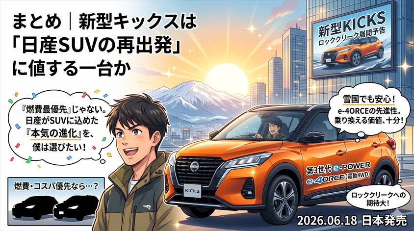 まとめ|新型キックスは「日産SUVの再出発」に値する一台か