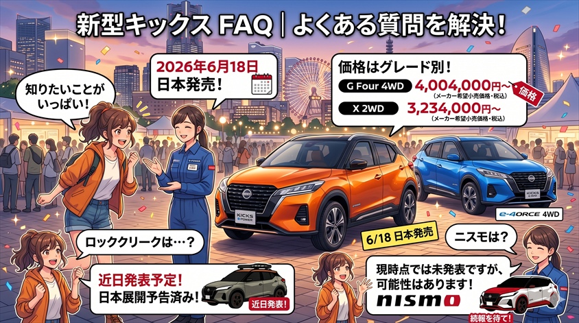 【2026年6月発売】日産キックス新型についてのよくある質問(FAQ)