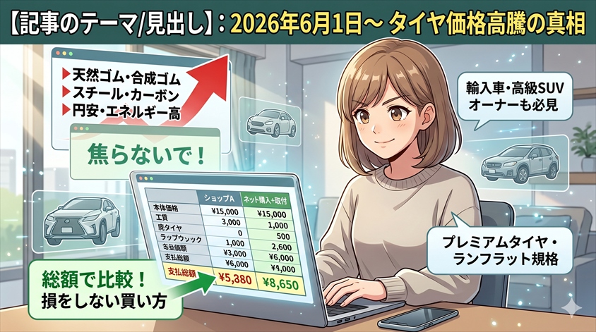 タイヤ値上げ6月1日以降、実際に何が変わったのか