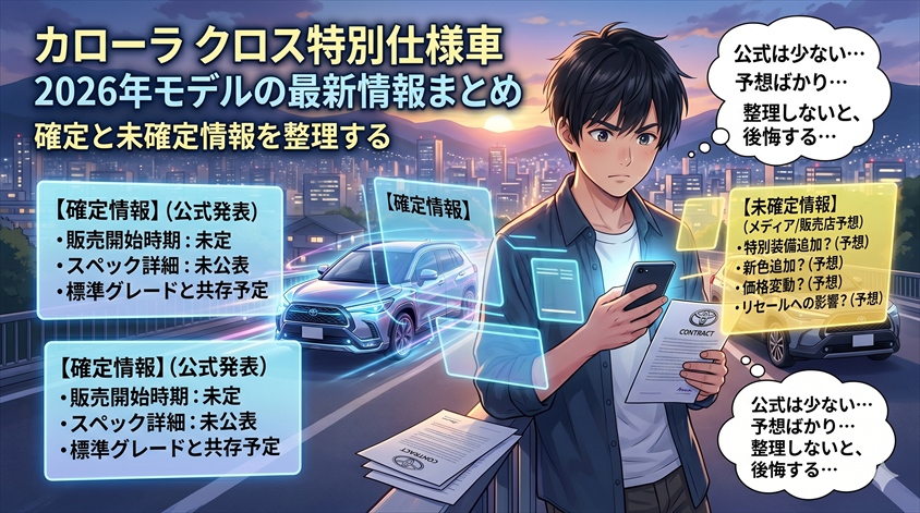 カローラ クロス特別仕様車 2026年モデルの最新情報まとめ