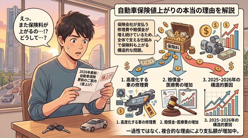 自動車保険はなぜ値上がりしているのか?2026年最新の背景を解説