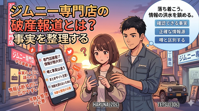 ジムニー専門店の破産報道とは?事実を整理する
