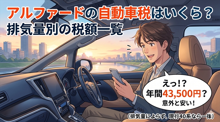 アルファードの自動車税はいくら?排気量別の税額一覧
