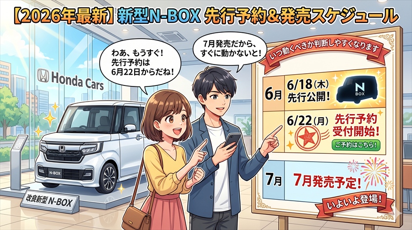 2026年改良新型N-BOXの先行予約・発売スケジュール【最新情報】