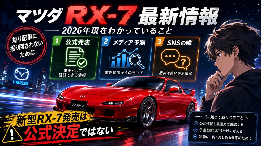 マツダ RX-7 最新情報｜2026年現在わかっていること
