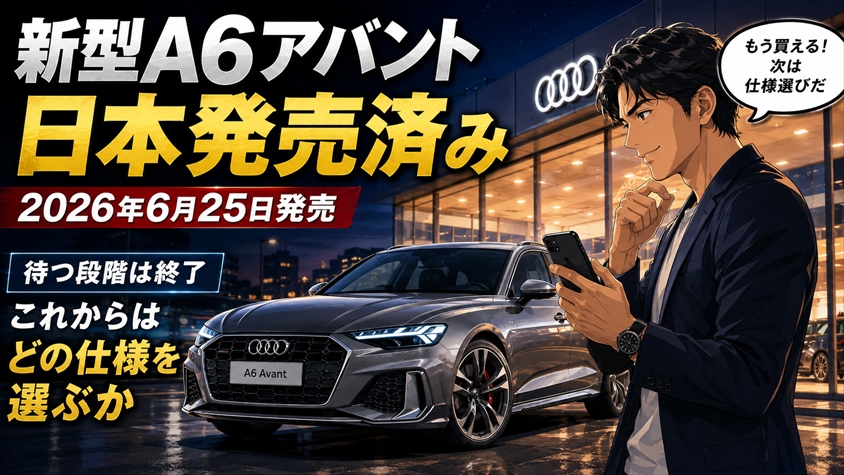 新型Audi A6 Avantは2026年6月25日に日本発売済み