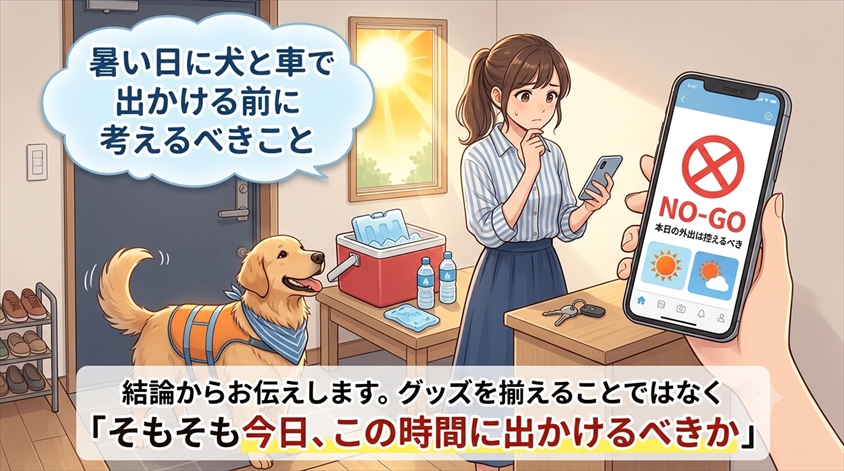 暑い日に犬と車で出かける前に考えるべきこと