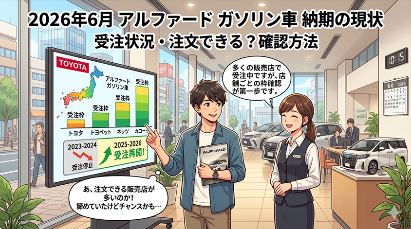 2026年6月時点のアルファード ガソリン車 納期の現状
