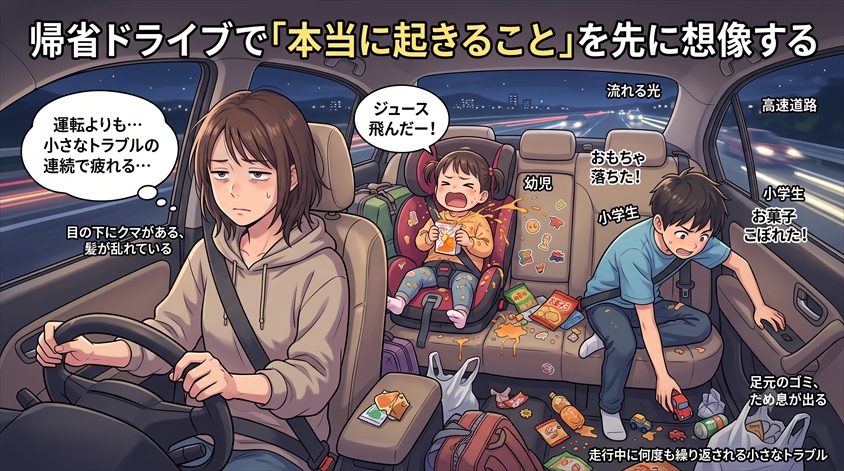 帰省ドライブで「本当に起きること」を先に想像する