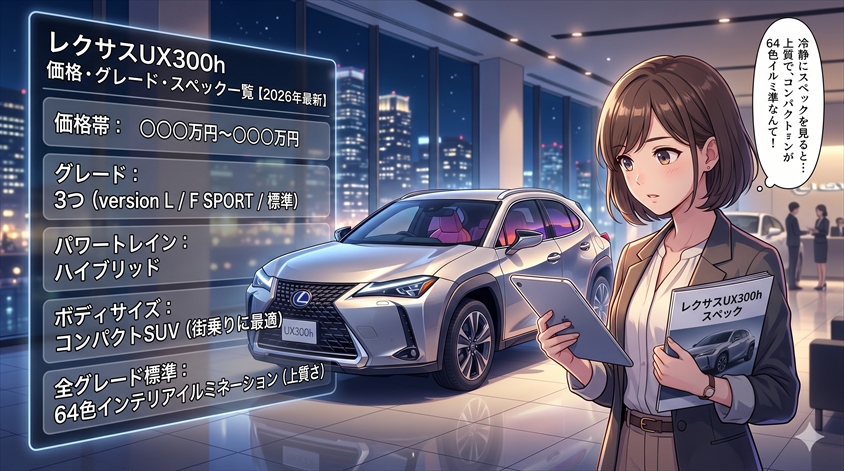 レクサスUX300hの価格・グレード・スペック一覧【2026年最新】