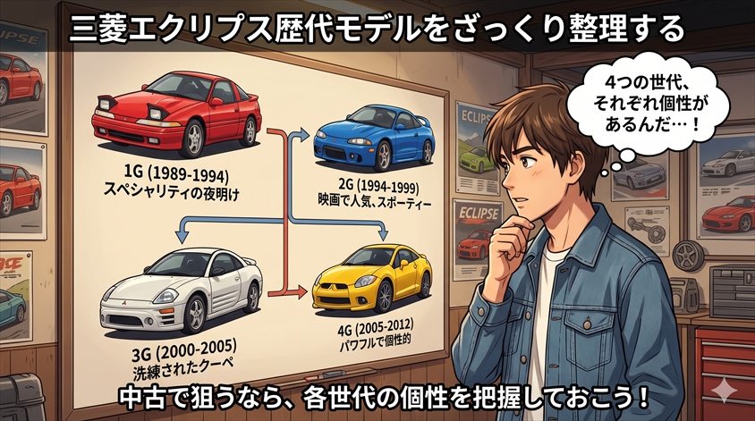 三菱エクリプス歴代モデルをざっくり整理する
