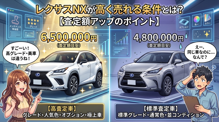 レクサスNXが高く売れる条件とは?【査定額アップのポイント】