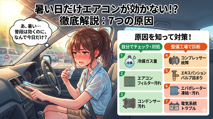 暑い日だけエアコンが効かない7つの原因を徹底解説