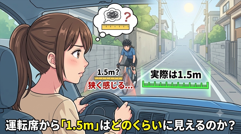 運転席から「1.5m」はどのくらいに見えるのか
