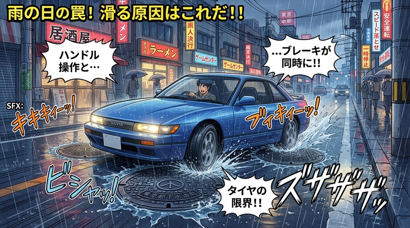 滑りやすい場面はどこ？交差点・カーブ・坂道・駐車場入口