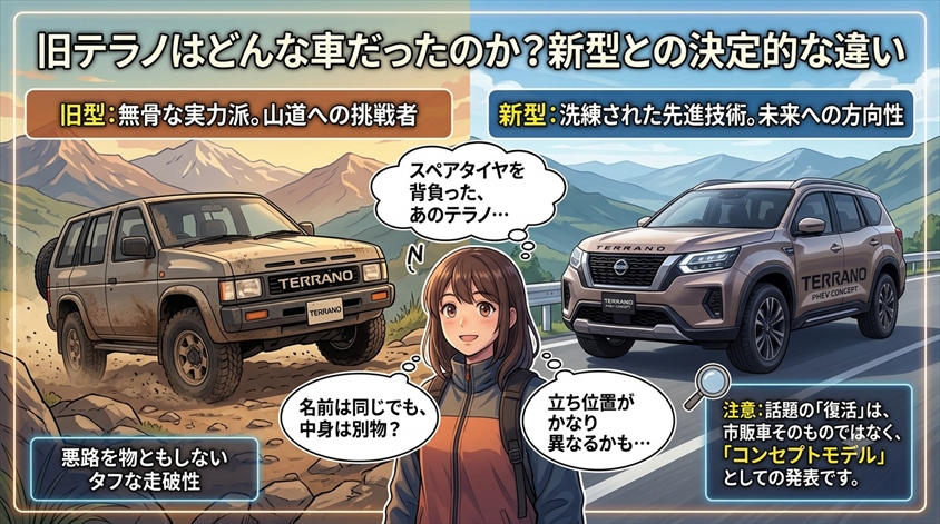 旧テラノはどんな車だったのか？新型との決定的な違い
