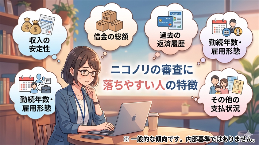 ニコノリの審査に落ちやすい人の特徴
