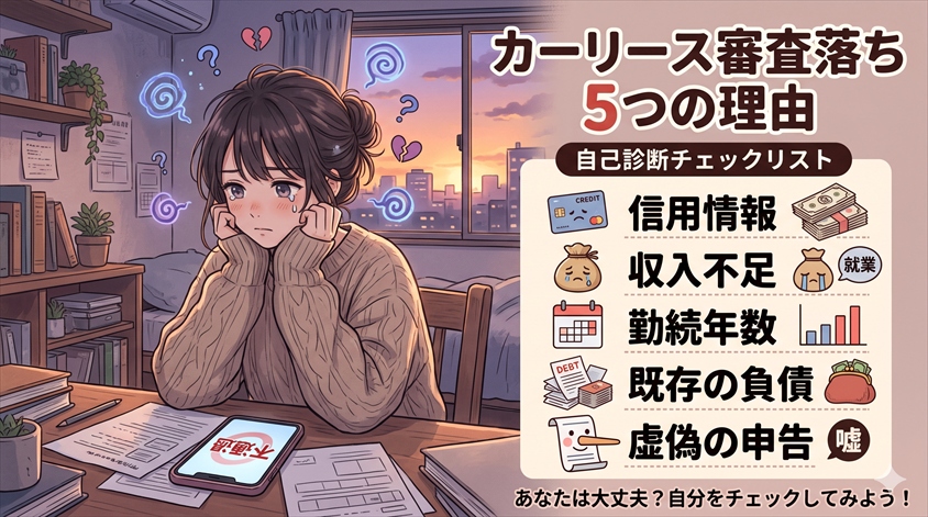 カーリースの審査に落ちる主な理由5つ