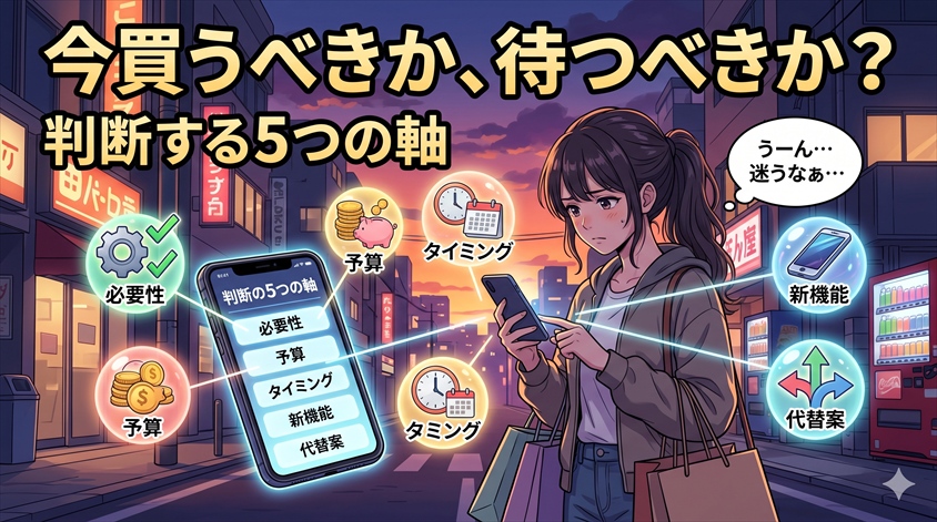 今買うべきか、待つべきか?判断する5つの軸