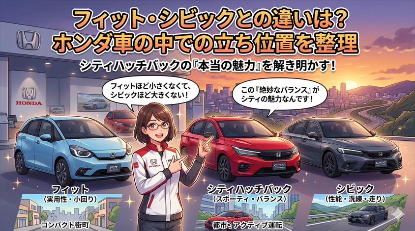 フィット・シビックとの違いは?ホンダ車の中での立ち位置を整理