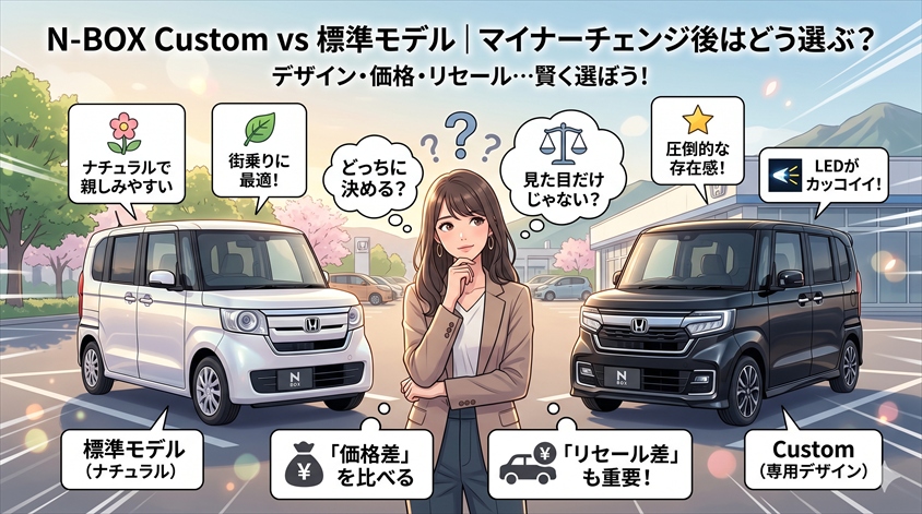 N-BOX Custom vs 標準モデル|マイナーチェンジ後はどう選ぶ