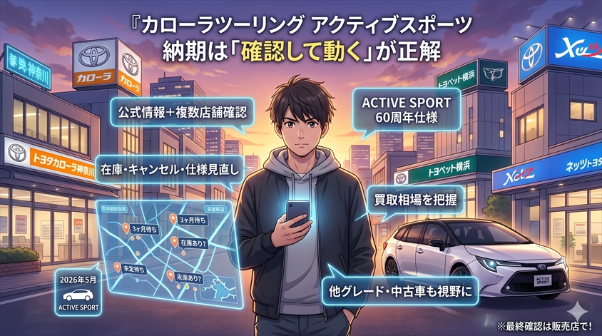 まとめ｜カローラツーリング アクティブスポーツの納期は「確認して動く」が正解