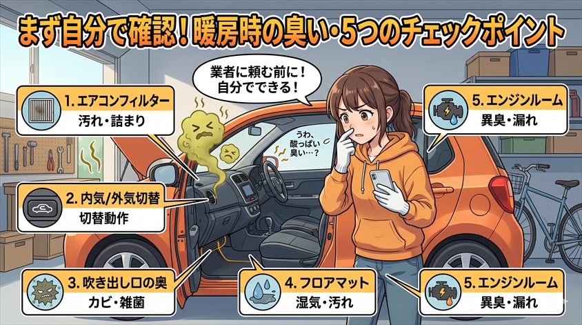 まず自分で確認！暖房時の臭い・5つのチェックポイント