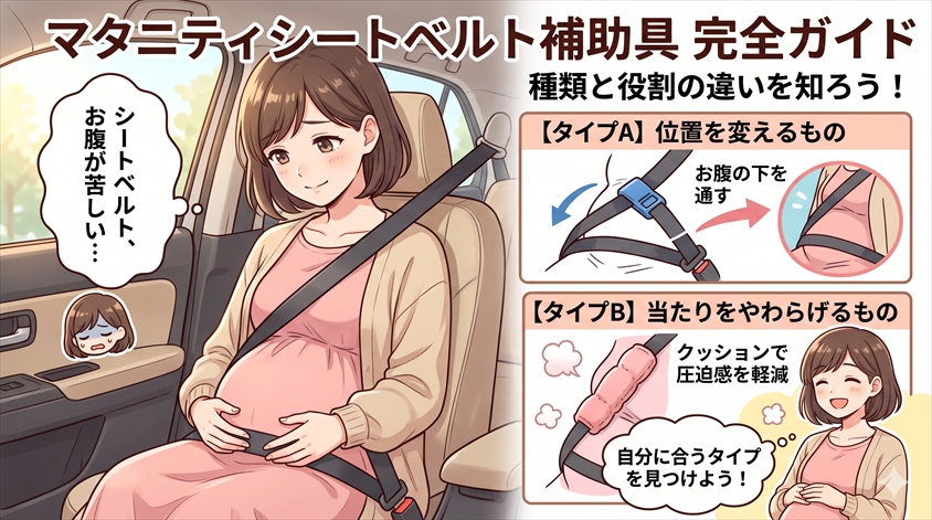 マタニティシートベルト補助具とは？種類と役割の違い