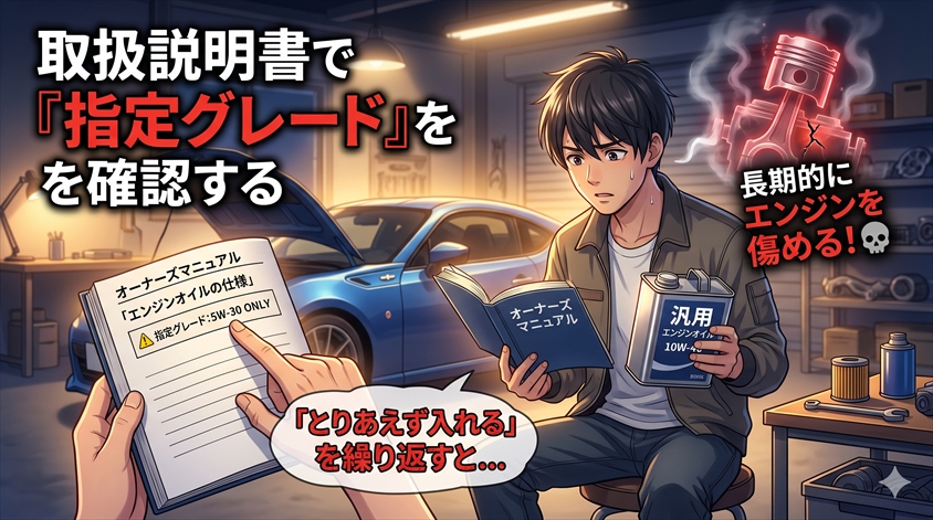 取扱説明書で「指定グレード」を確認する