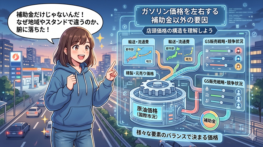 ガソリン価格を左右する補助金以外の要因