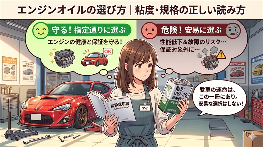 エンジンオイルの選び方｜粘度・規格の正しい読み方