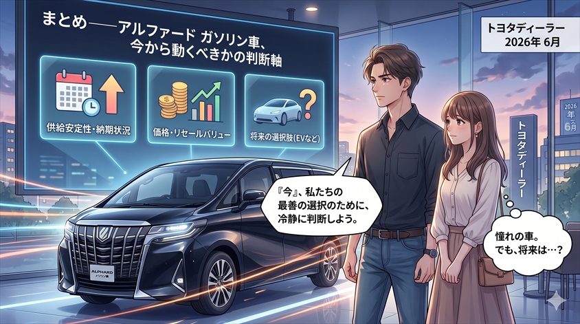 まとめ——アルファード ガソリン車、今から動くべきかの判断軸