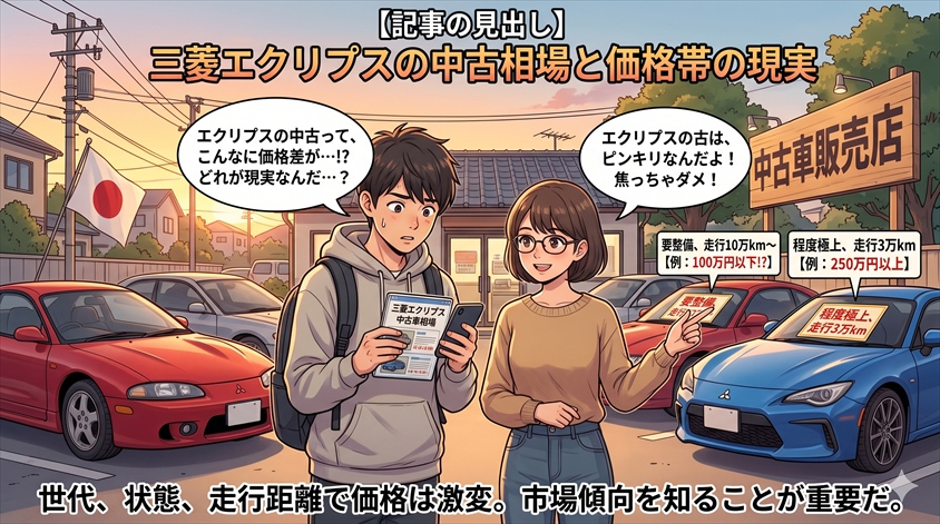 三菱エクリプスの中古相場と価格帯の現実