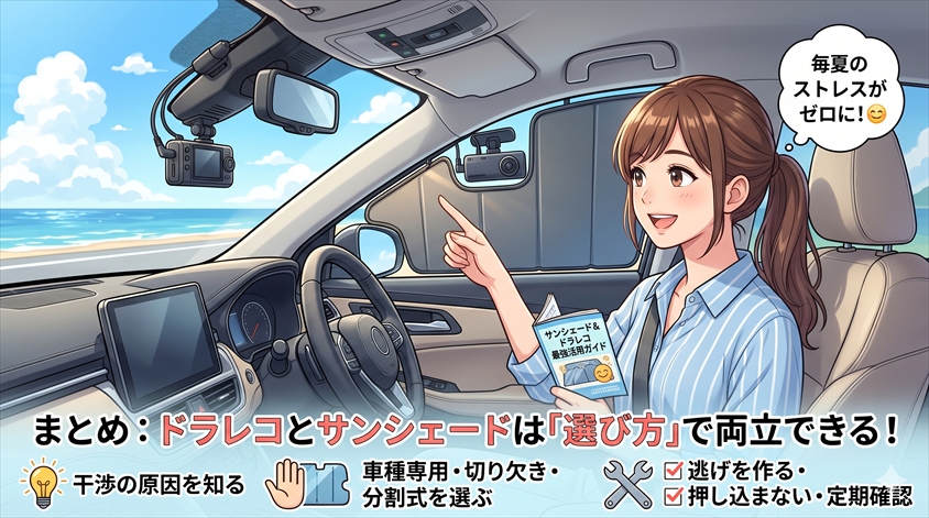 まとめ：ドラレコとサンシェードは「選び方」で両立できる