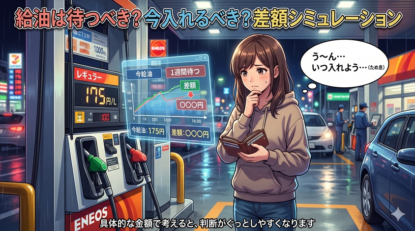 給油は待つべき?今入れるべき?差額シミュレーション