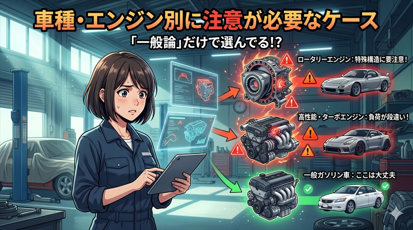 車種・エンジン別に注意が必要なケース
