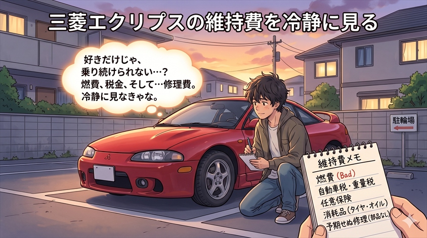 三菱エクリプスの維持費を冷静に見る