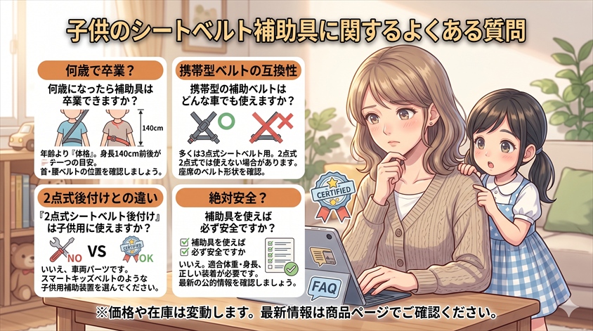 子供のシートベルト補助具に関するよくある質問